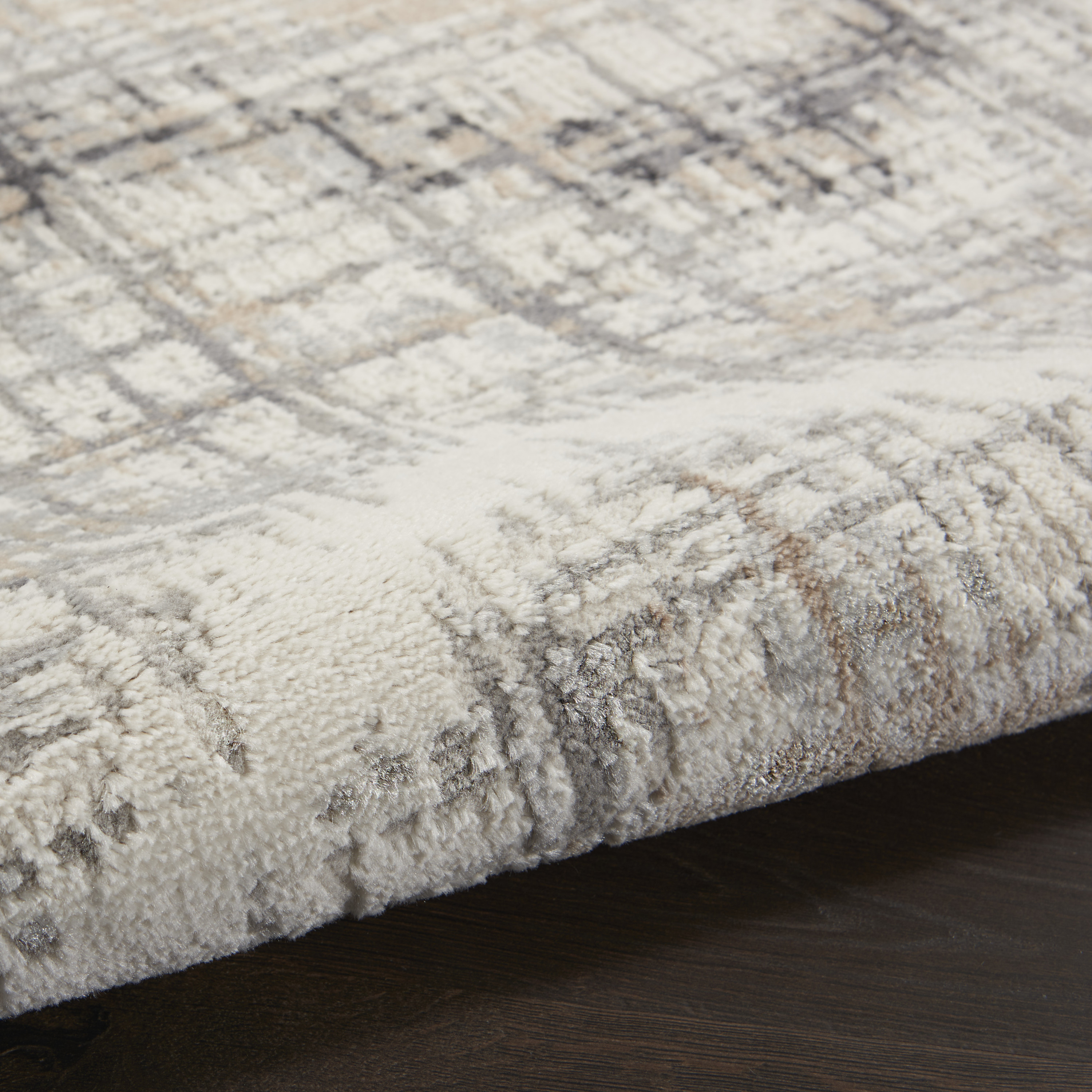 Nourison Elation 4' x 6' Grey Ivory Modern Indoor Rug