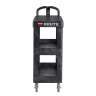 Rubbermaid Commercial, BRUTE 3-Shelf Heavy Duty Ergo, Small, Utility Cart, Black