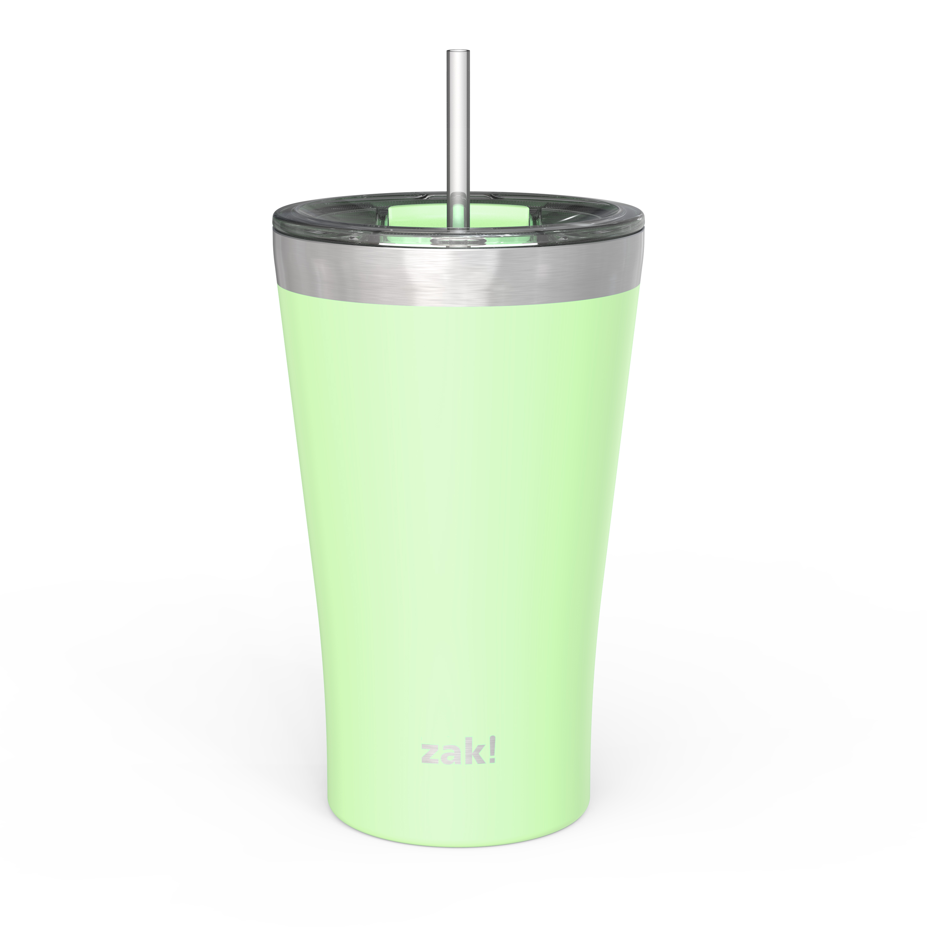 Zak Hydration 20 ounce Reusable Vacuum Insulated Stainless Steel Tumbler with Straw, Neo Mint slideshow image 1