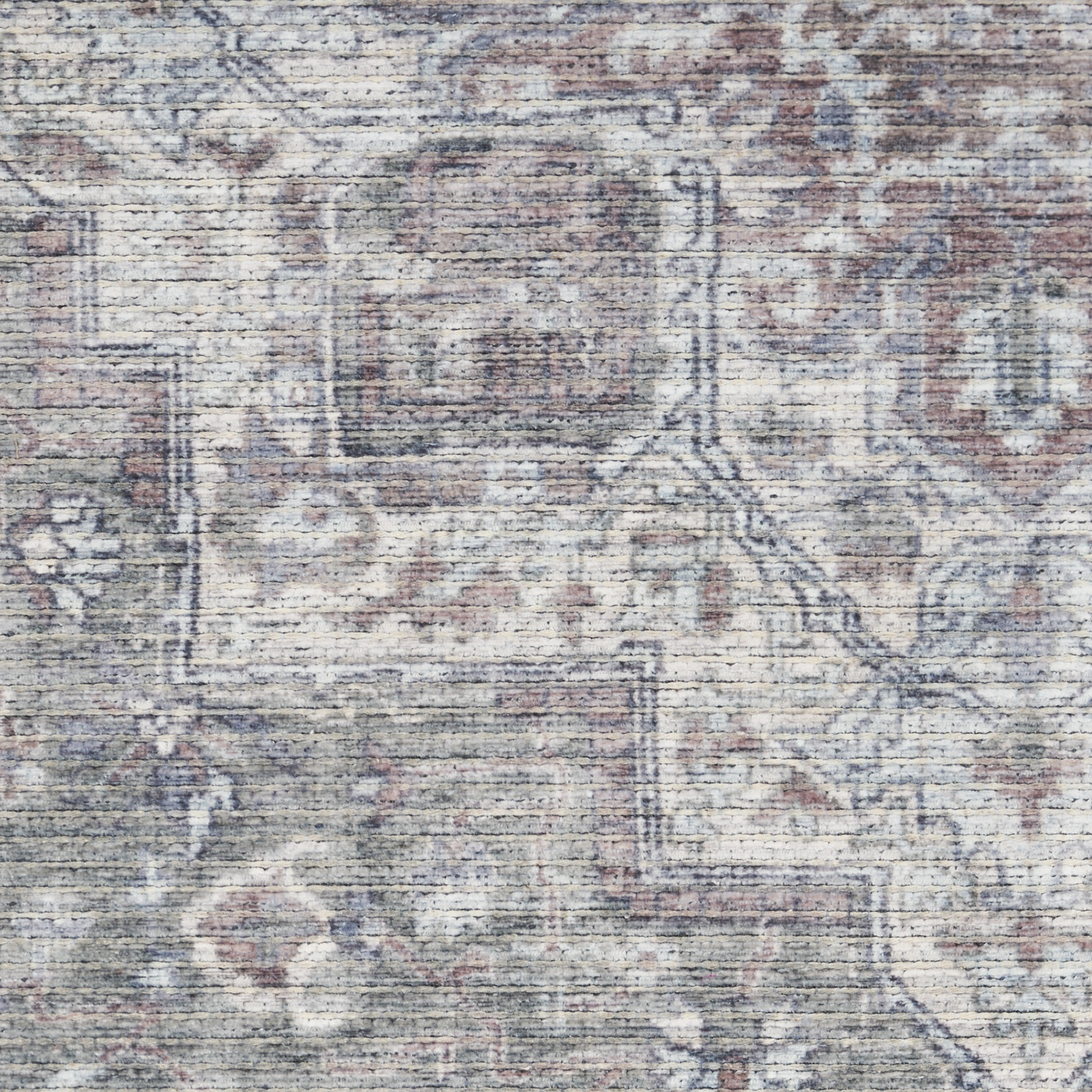 Nourison New Concept Washables 5'3" x Round Ivory Grey Vintage Indoor Rug