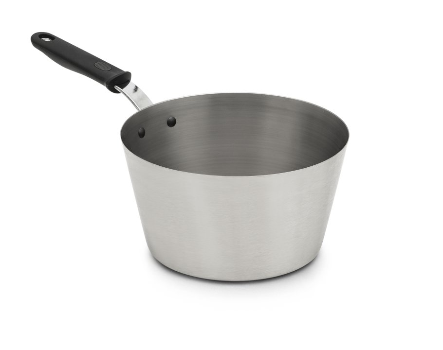 2-quart heavy-duty stainless steel tapered saucepan and silicone handle