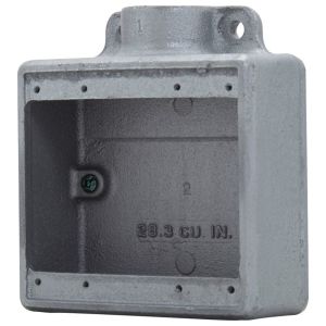 CROUSE HINDS (EATON)-FD22-CONDULET&#174; FD BOX, FERALOY IRON ALLOY, 2-GANG, 2-1/2 IN. DEEP, (1) 3/4 IN. HUB