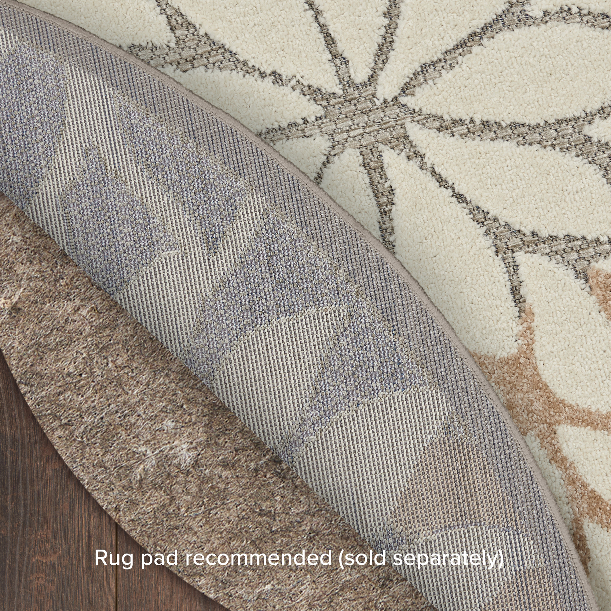Nourison Aloha 7'10" x Round Natural Tropical Rug