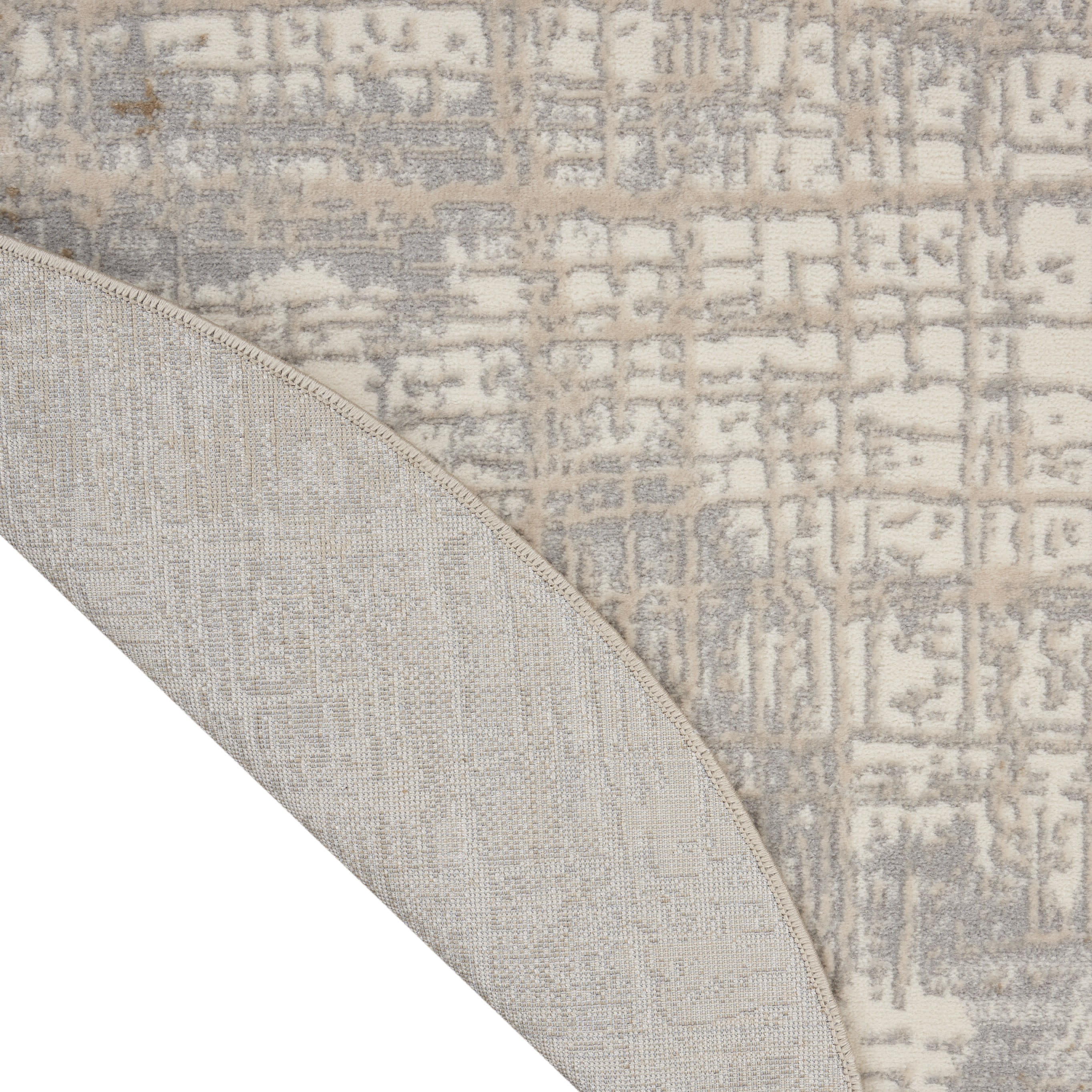 Calvin Klein CK950 Rush 4' x Round Ivory Taupe Modern Indoor Rug