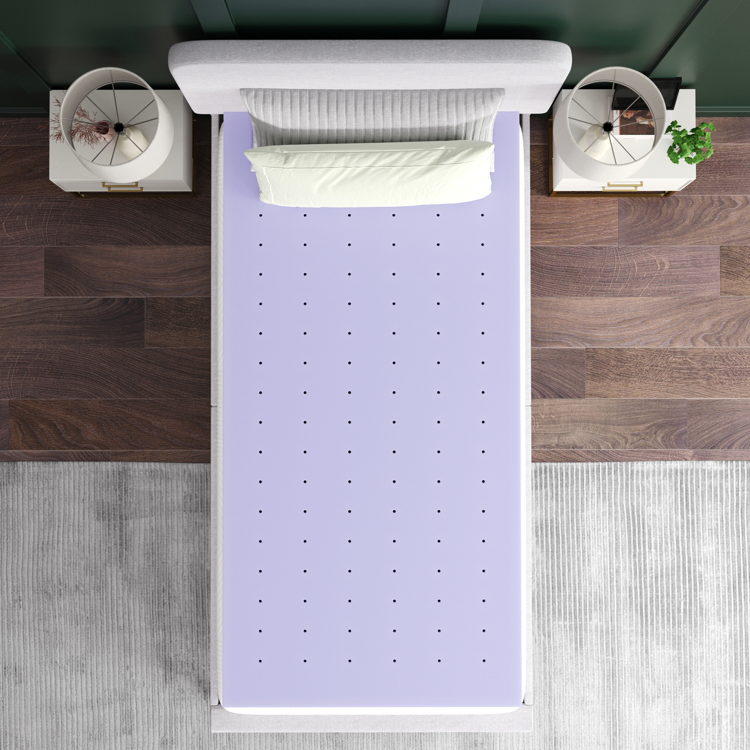 Astor 3" Memory Foam King Size Mattress Topper with Lavender Infused, CertiPU... - Picture 10 of 41