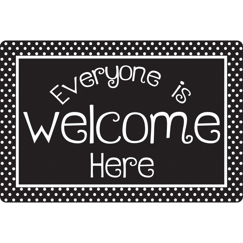 Computer Mouse Pad, 8" x 10", Everyone is Welcome Here, BW Dots