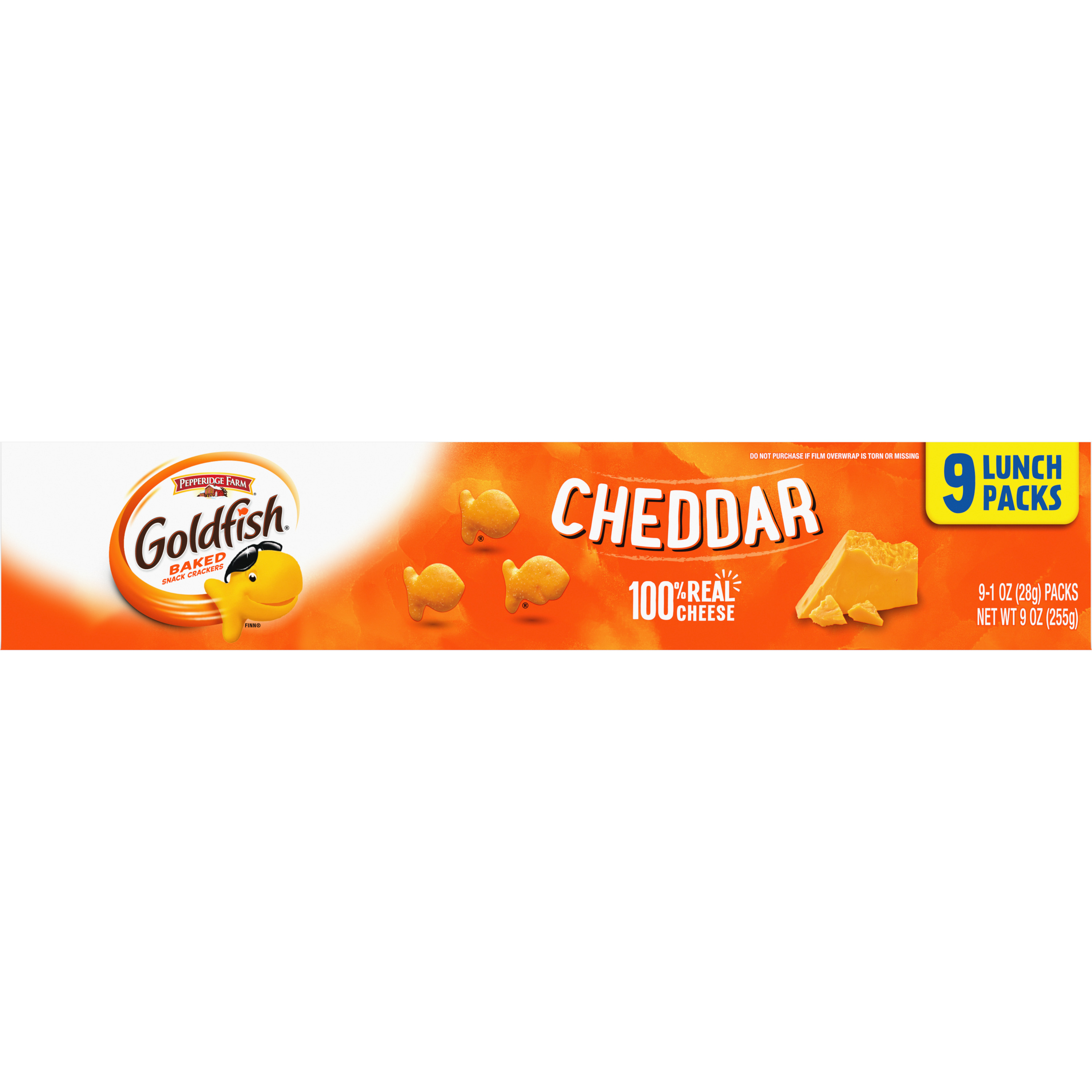 Goldfish® Cheddar Cheese Crackers, 9 count box, 1 oz, bag - Back Image