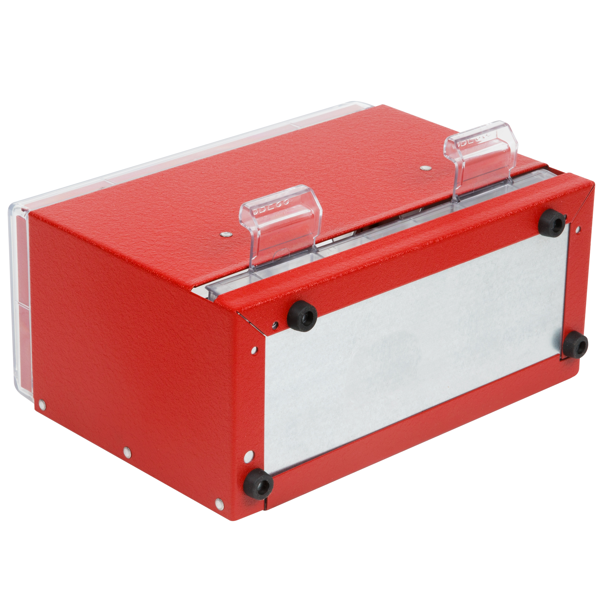 Onesided bulk unwrapped straw dispenser in red Vollrath Foodservice