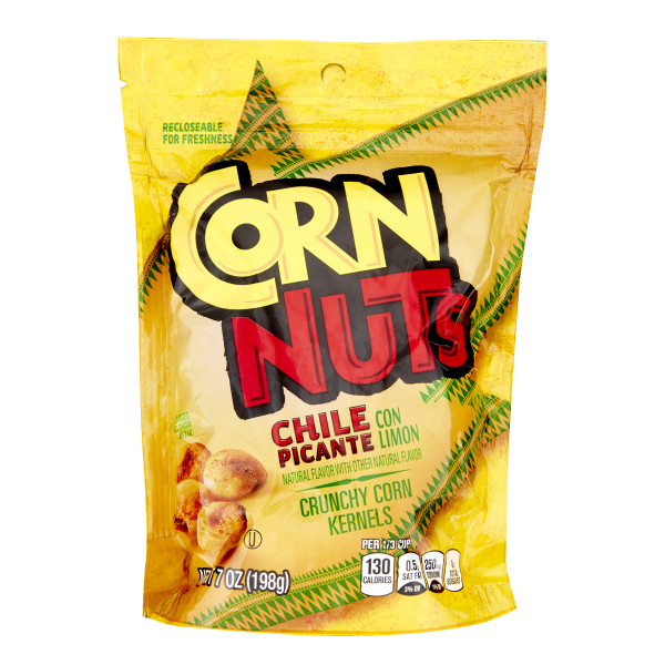 CORN NUTS Chile Picante Crunchy Corn Kernels Snack, 7 oz. Pack of 12 . C1CB - Front Center Inner Pack (Hi Res)