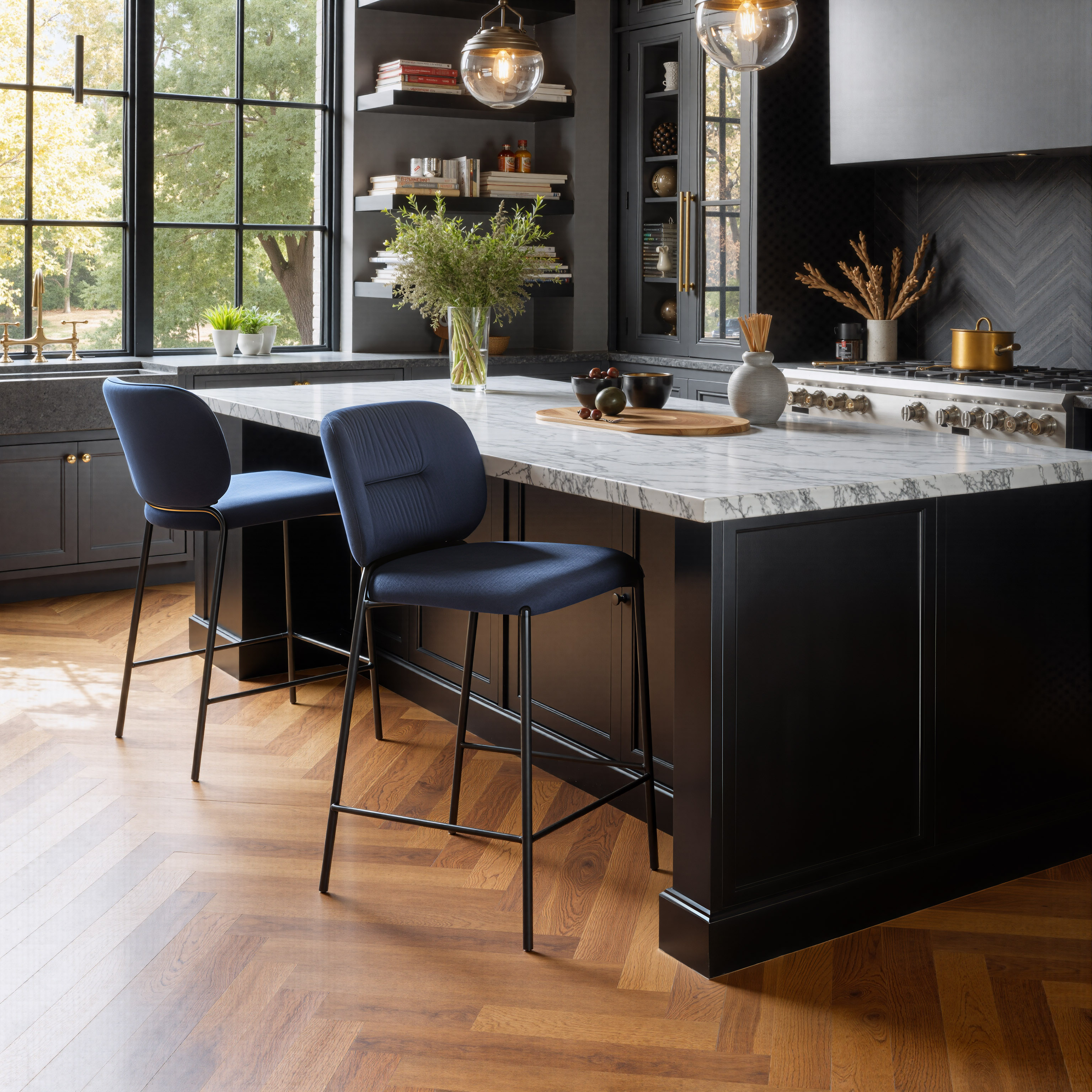 Plat Counter Stool (Set of 2) Blue product image