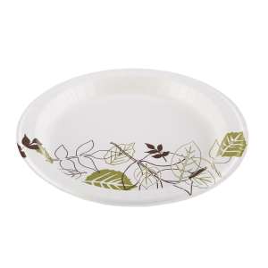 Dixie, Ultra Pathways, Soak Proof Shield Heavyweight Paper Plates, 10.13" dia, Green/Burgundy