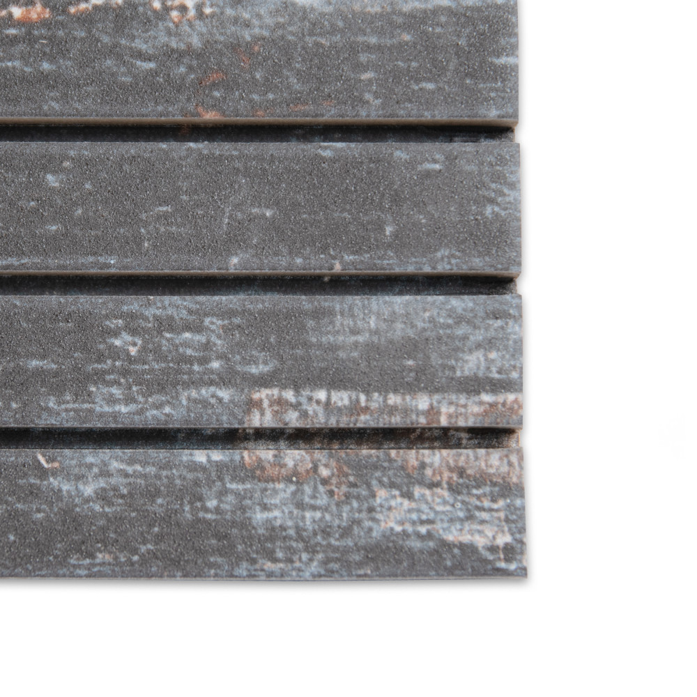 Retro Strata Nero 6-7/8 in. x 14 in. Porcelain Floor and Wall Tile