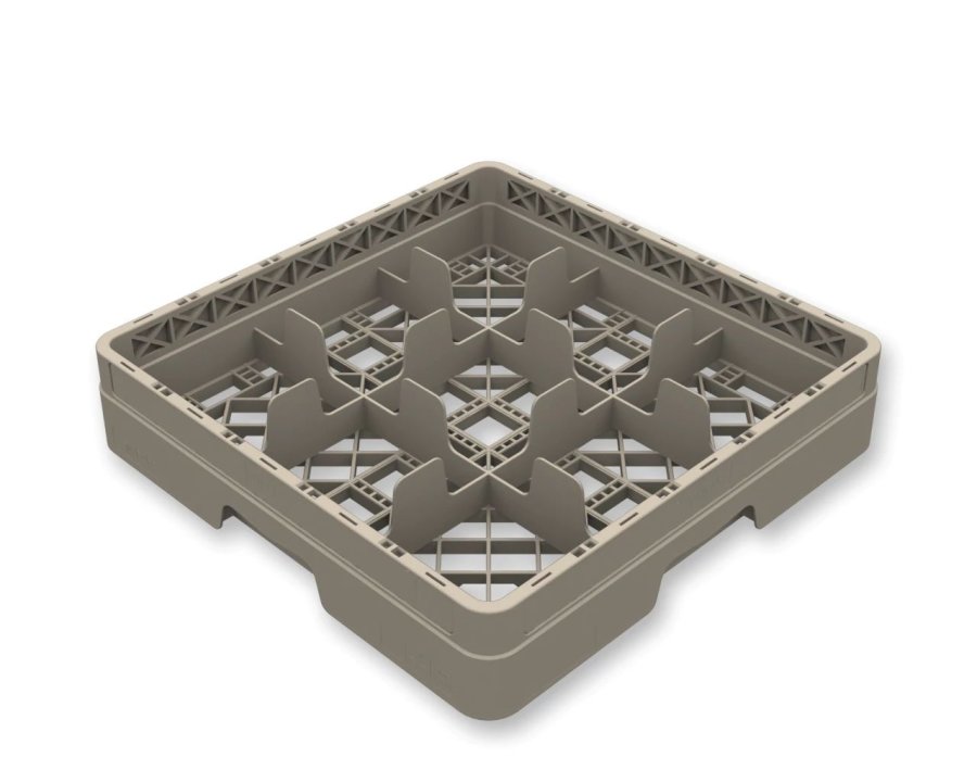 Open Flap Rack 9-compartment rack full size polypropylene in beige