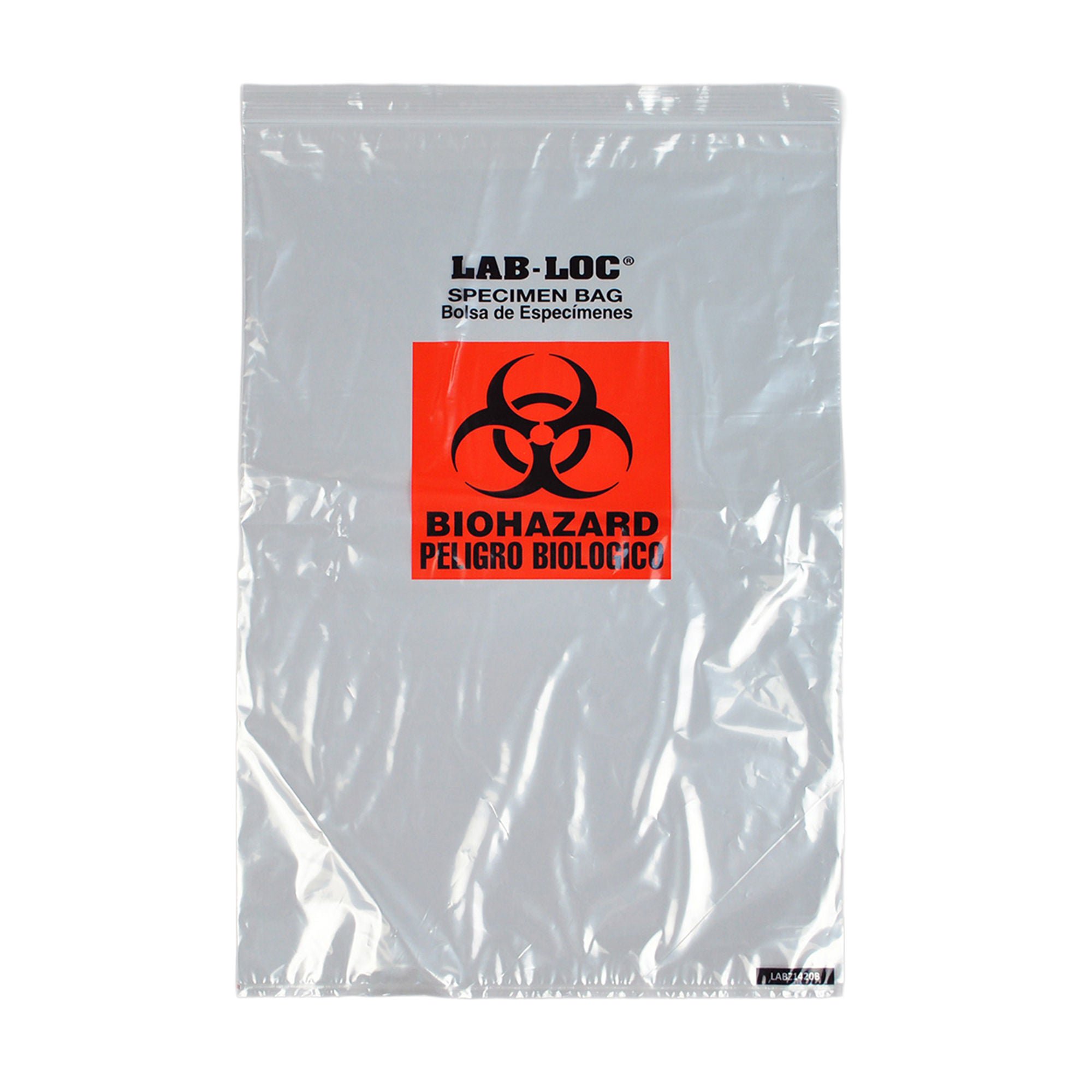 Lab-Loc® Specimen Transport Bag with Document Pouch, Zip Closure, 14 x 20 Inch