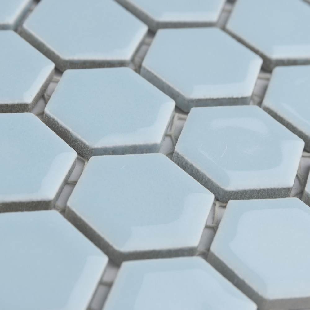 Hudson 1″ Hex Cashmere Blue 11-7/8 in. x 13-1/4 in. Porcelain Mosaic Tile