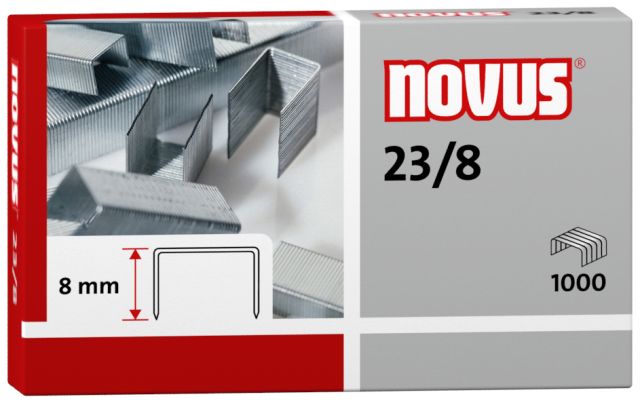 Designed for Novus Staplers, these 23 guage, 8mm length staples ensure smooth, even stapling.