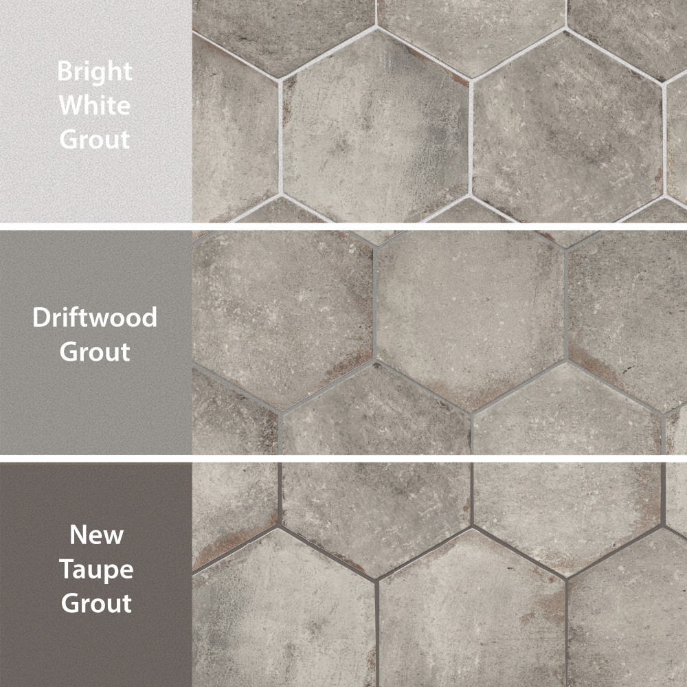 D’Anticatto Hex Grigio 11 in. x 12-3/4 in. Porcelain Floor and Wall Tile