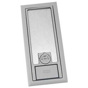 Floor Box Cover, Thermoplastic, Concealed 3-Service Concrete Floor Boxes, Carpet Flange, Grey