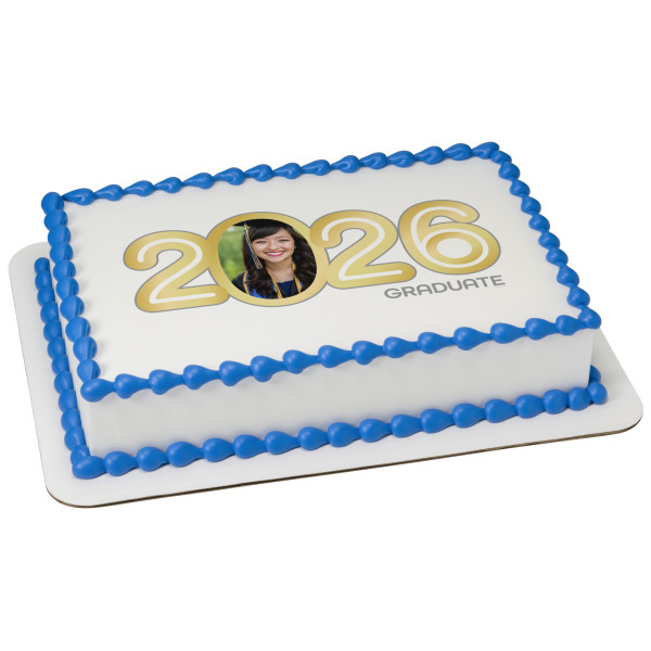 Gold 2026 Graduate PhotoCake® Edible Image® Frame