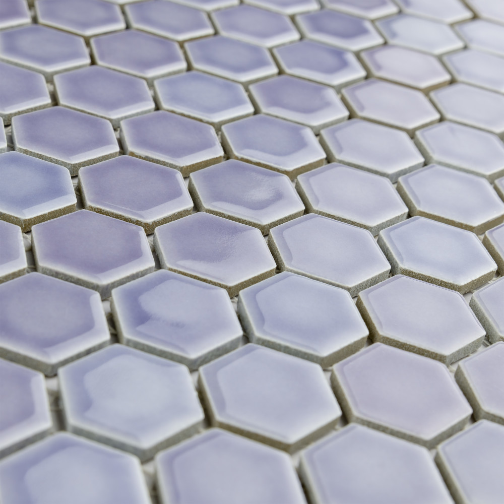 Hudson 1″ Hex Lavender 11-7/8 in. x 13-1/4 in. Porcelain Mosaic Tile
