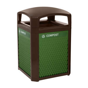 Rubbermaid Commercial, Decorative Plastic Compost Panels, Medium, Green, 4/Case