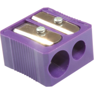 Dual Hole Plastic Pencil Sharpener, Assorted Colors