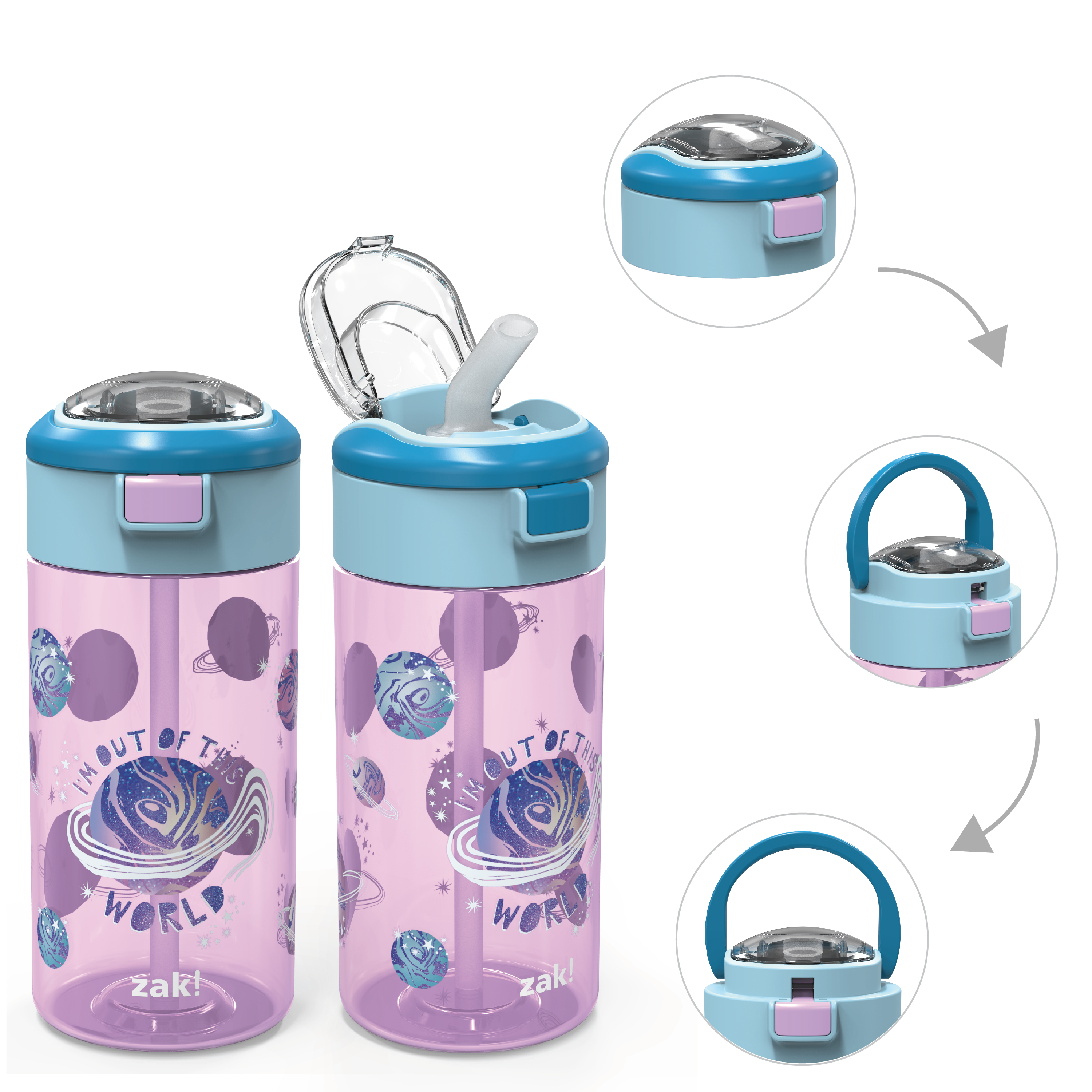 Genesis 18 ounce Water Bottles, Planet, 2-piece set slideshow image 2 Genesis 18 ounce Water Bottles, Planet, 2-piece set slideshow image 2