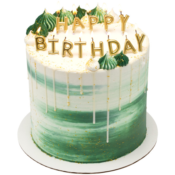 Happy Birthday Letters Gold Specialty Candles