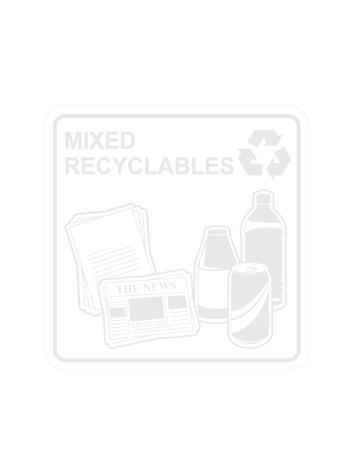 WASTE WATCHER – Label – Mixed Recyclables – Clear-White