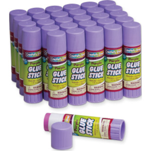 Glue Sticks, Purple, 1.41 oz., 30 Count