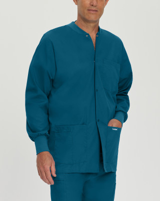 Landau 7551 Men&#8216;s Popular 4 Pocket Knit Cuff Warm-Up Scrub Jacket-Landau