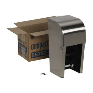 Georgia Pacific, Compact Vertical 2-Roll, Coreless Bath Tissue Dispenser, Stainless Steel