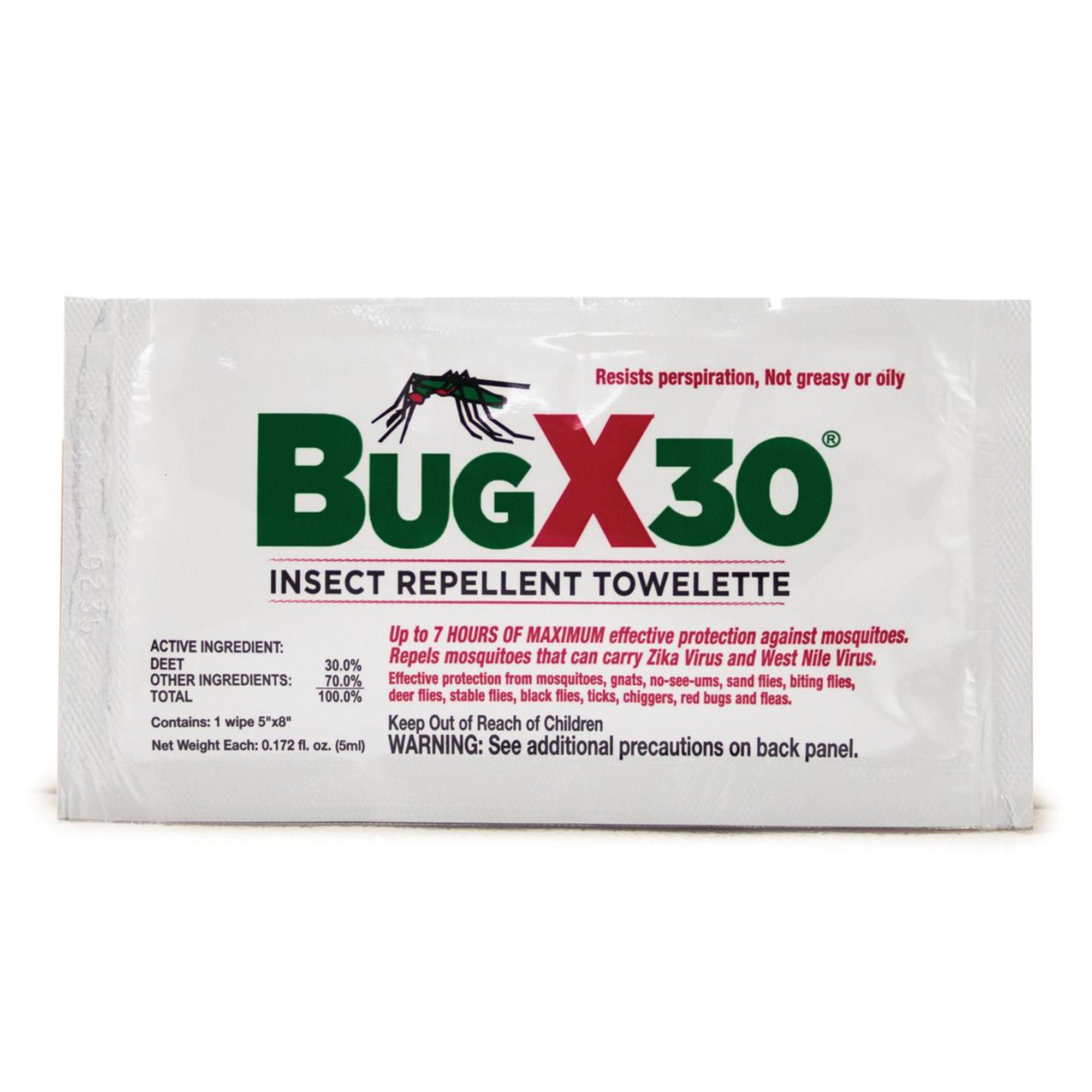 BugX® 30 Insect Repellent Towelettes with DEET