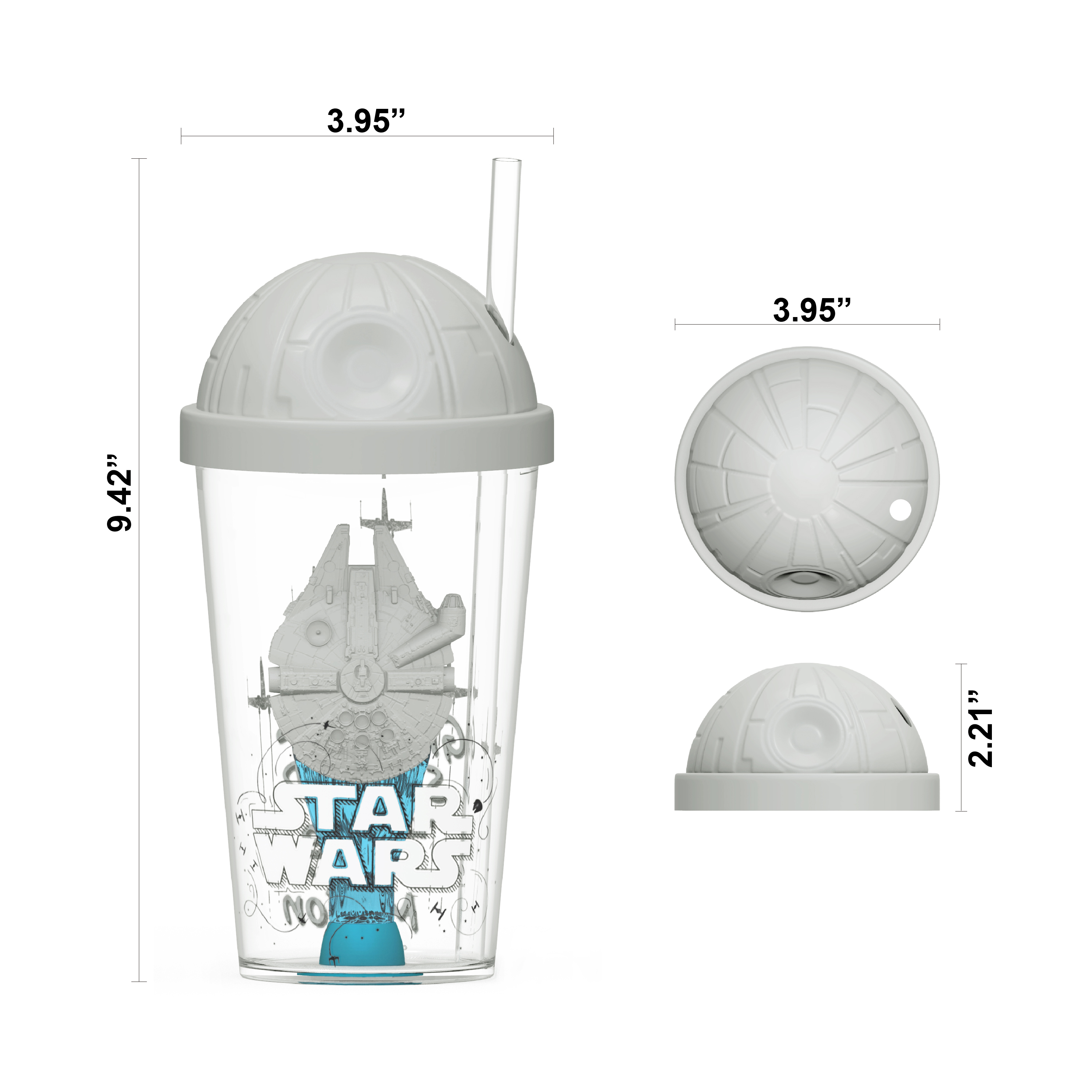Star Wars 22 ounce Tumbler with Straw, Millenium Falcon slideshow image 4 Star Wars 22 ounce Tumbler with Straw, Millenium Falcon slideshow image 4