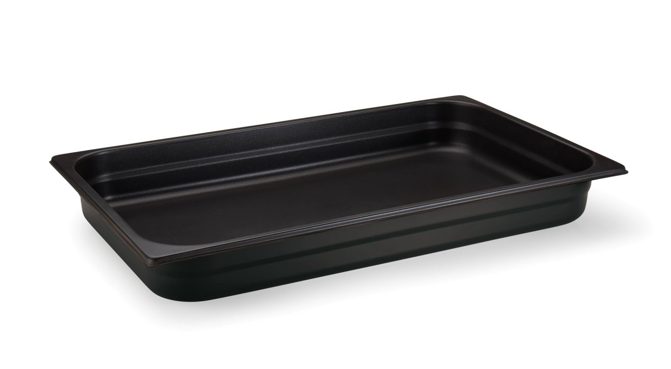 Non-stick sandwich bottom induction-ready GN 1/2 container 65 mm deep in black