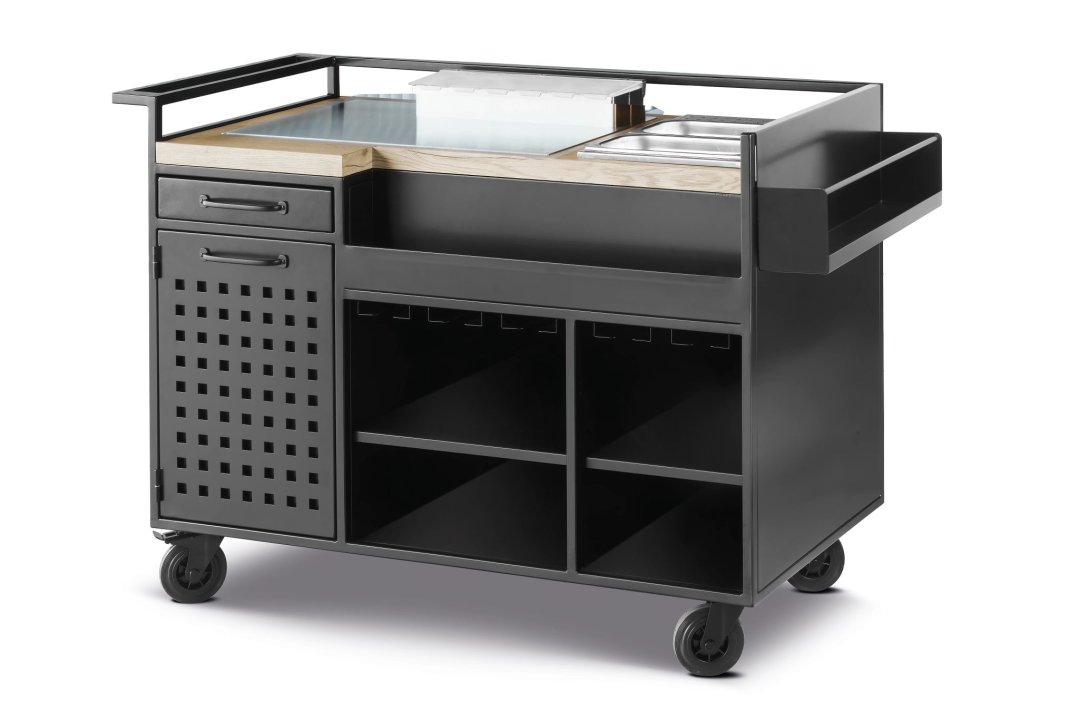 Chariot à cocktails avec zone de travail