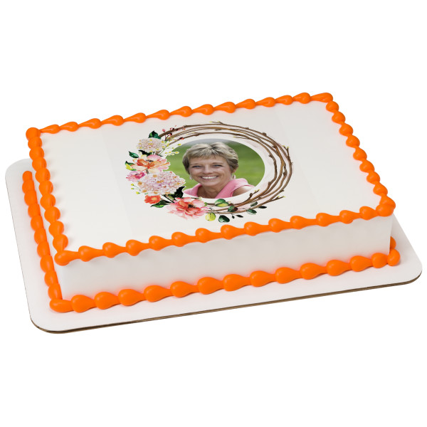 Springtime Wreath PhotoCake® Edible Image® Frame