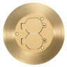 One Piece Floor Box Cover and Carpet Flange Brass 6.25 in. Diameter (1) Duplex Receptacle Flap Lid