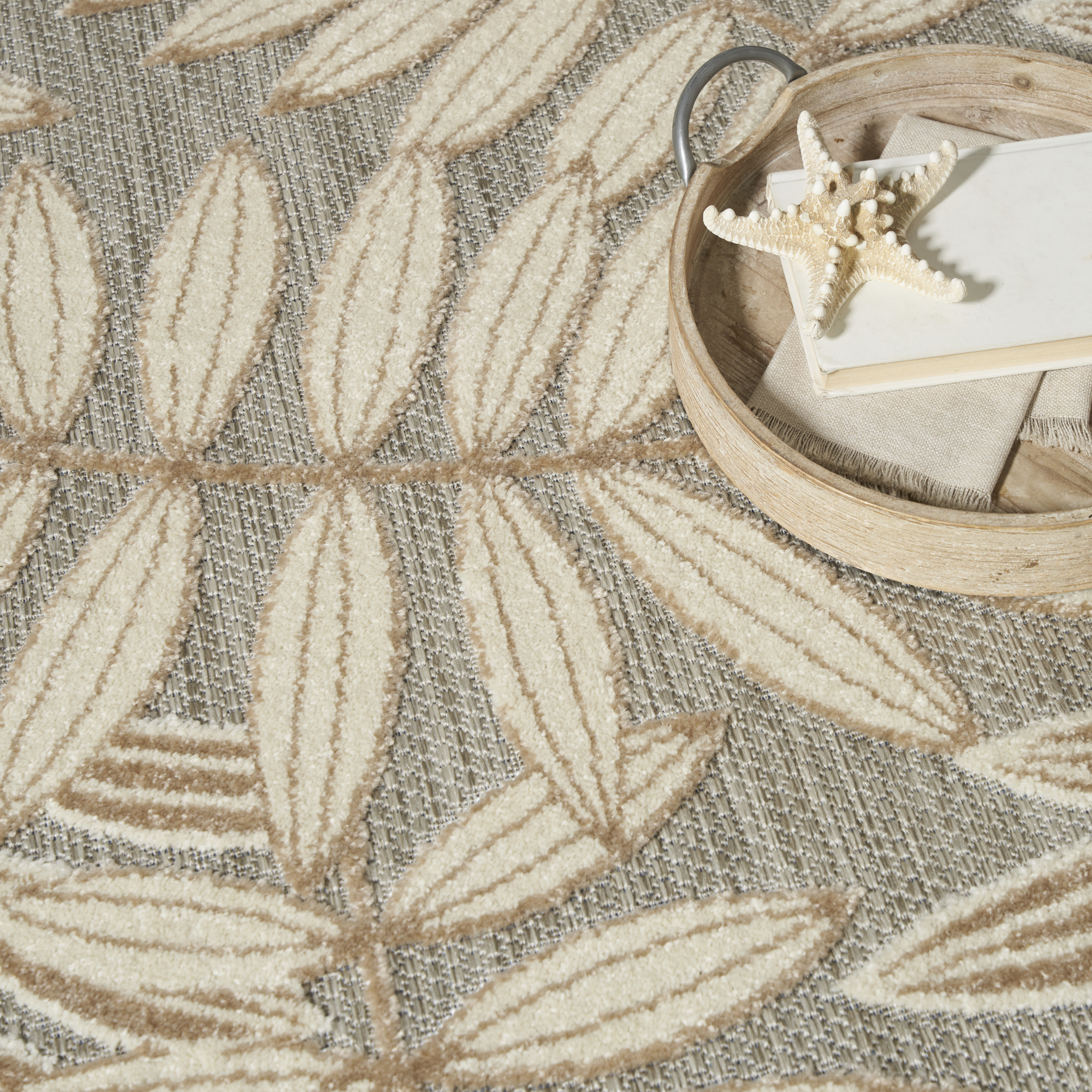 Nourison Aloha 7' x 10' Natural Tropical Rug