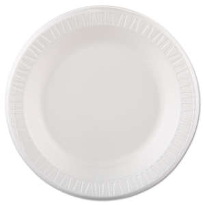 Dart, Quiet Classic Laminated Foam Dinnerware, Plate, 10.25" Dia, White