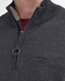 Felpa in cotone con mezza zip 