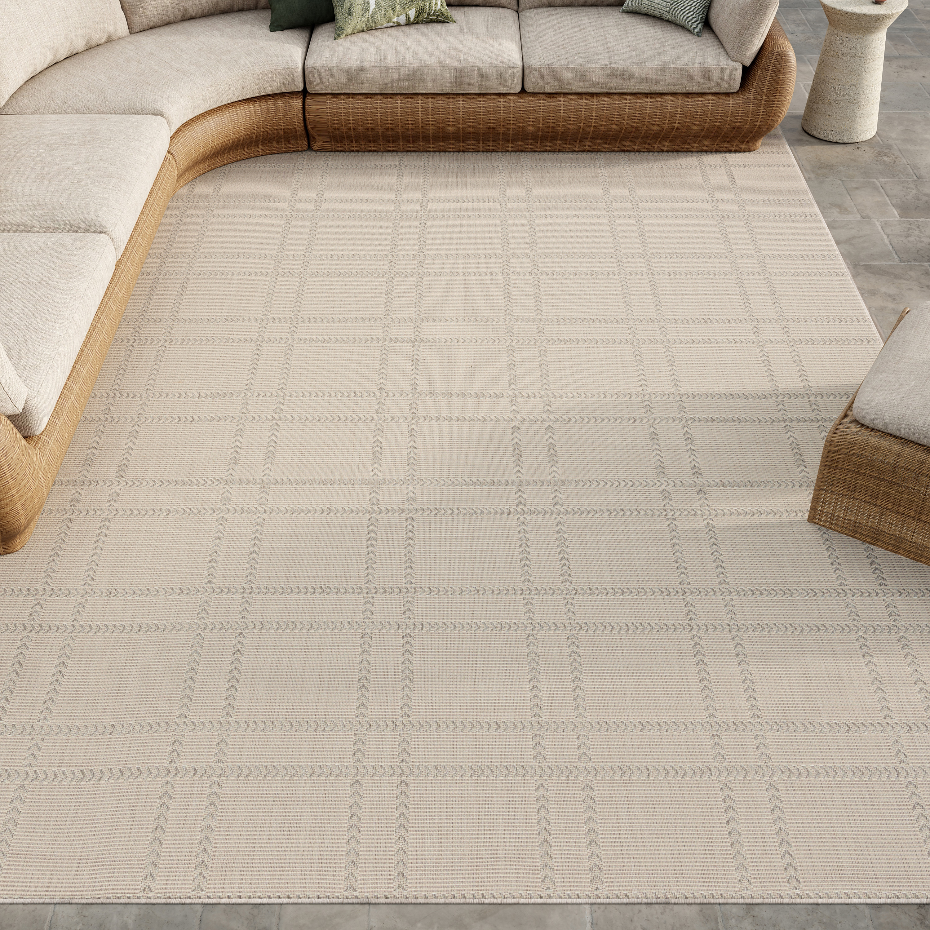 Nourison Horizon Indoor/Outdoor 10' x 14' Grey Modern Rug