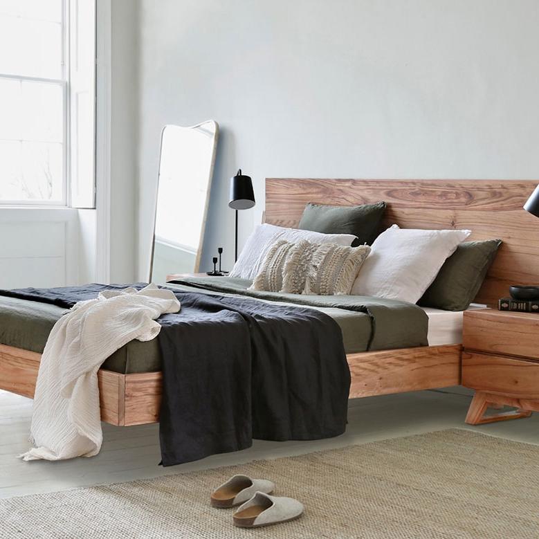 Lifestyle image of the  Byron Bed Frame, Natural from Forty Winks