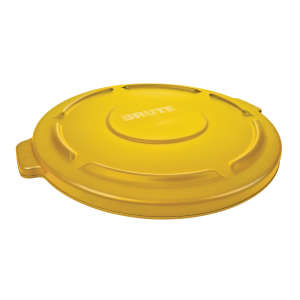 Rubbermaid Commercial, BRUTE®, Self-Draining, Round, Resin, 32 gal, Yellow, Receptacle Lid