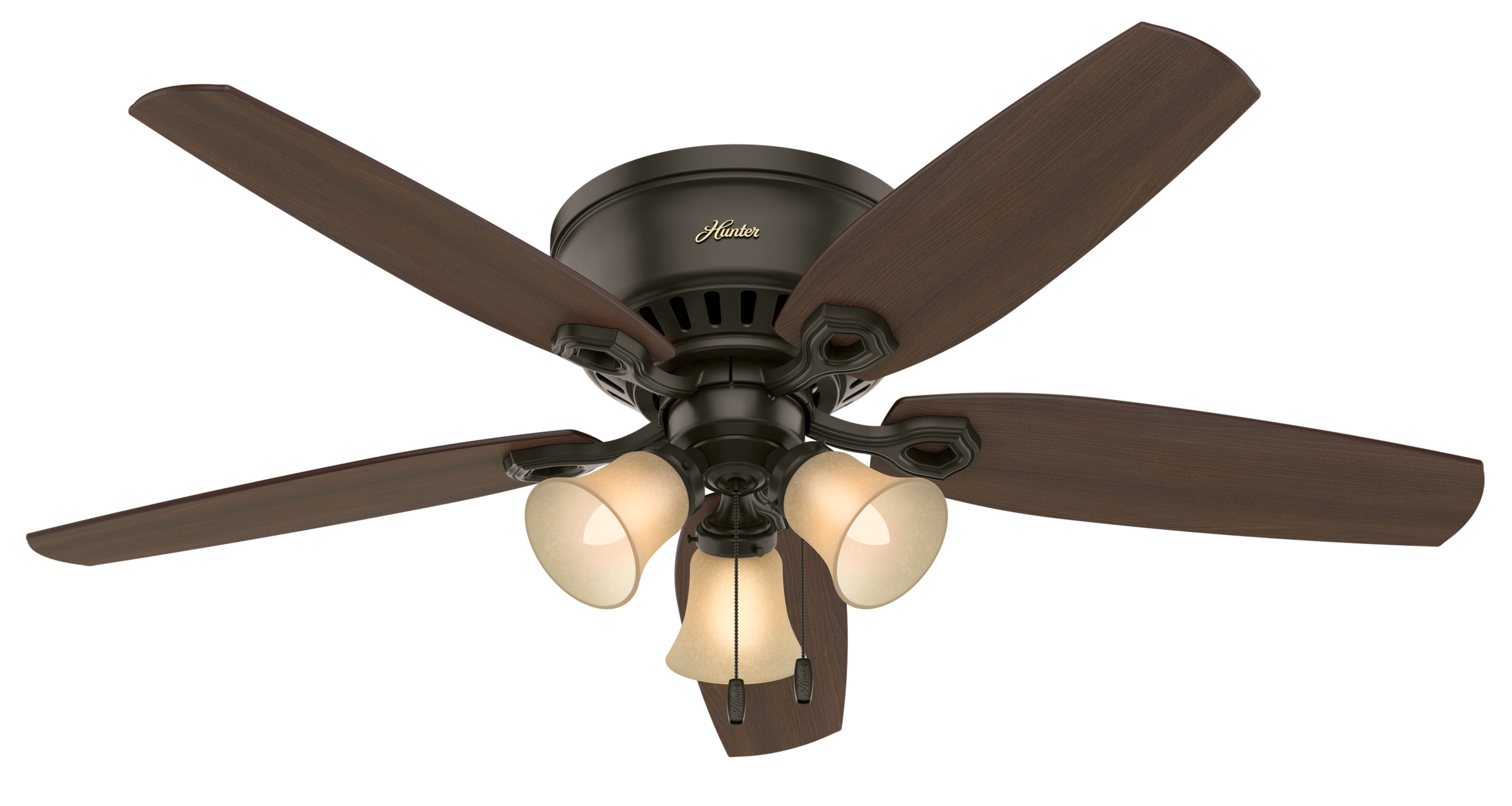 Hunter Builder Low Profile With 3 Lights 52 Inch Ceiling Fan Ebay