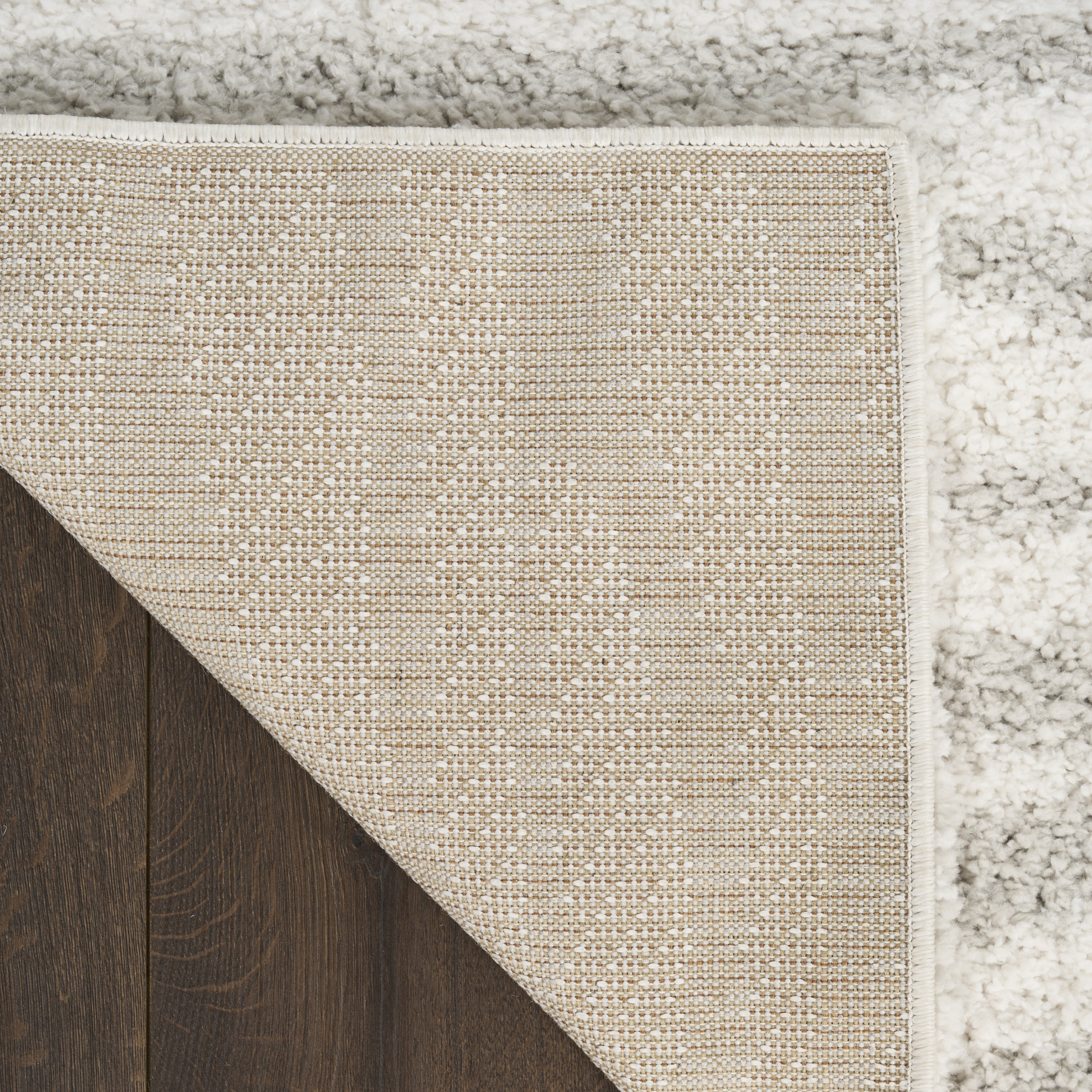 Nourison Modern Shag 5'3" x 7' Ivory Grey Modern Indoor Rug