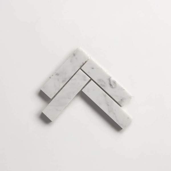 clé lapidary: legacy | herringbone mosaic sheet | honed | carrara | sample 