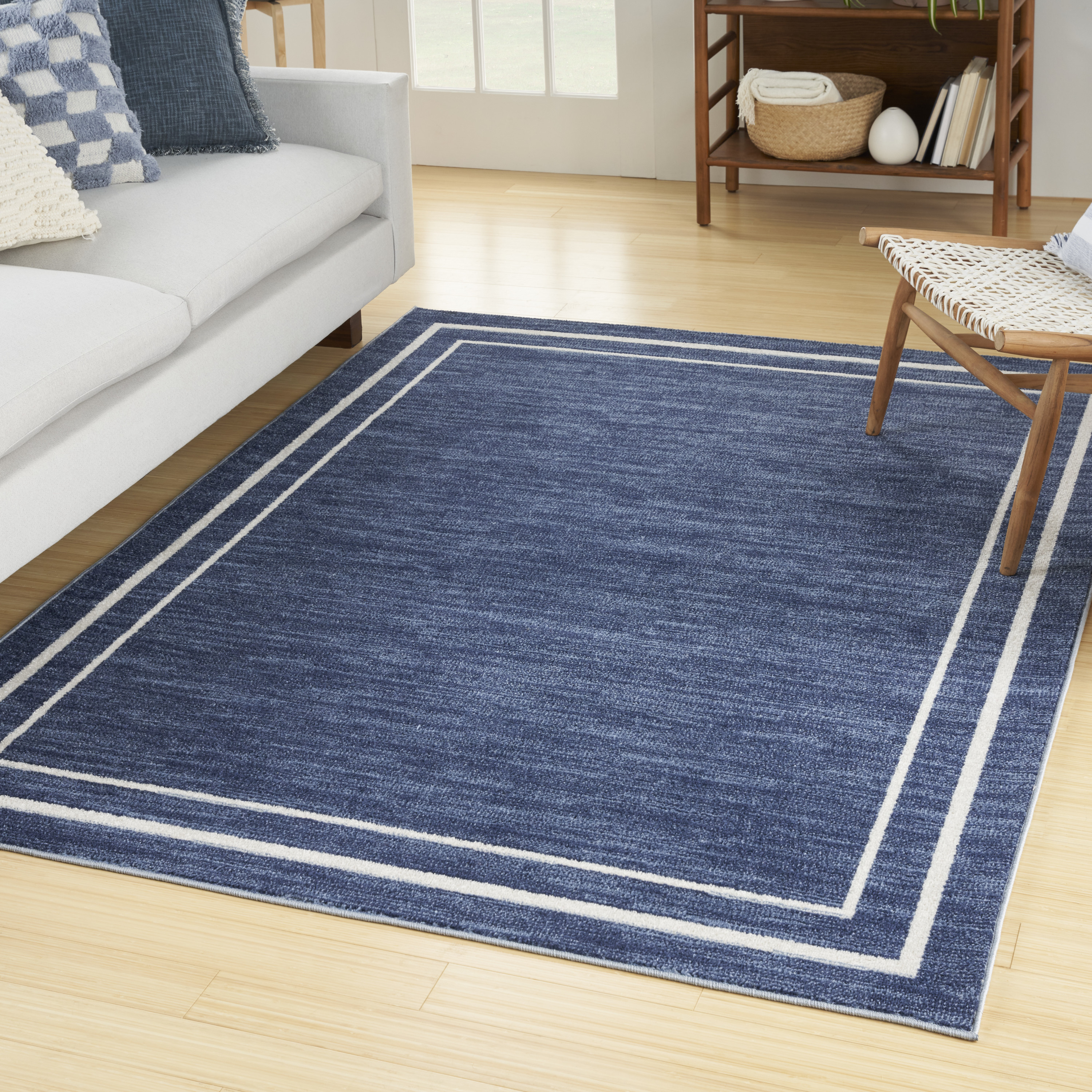 Nourison Nourison Essentials 6' x 9' Navy Ivory Contemporary Rug