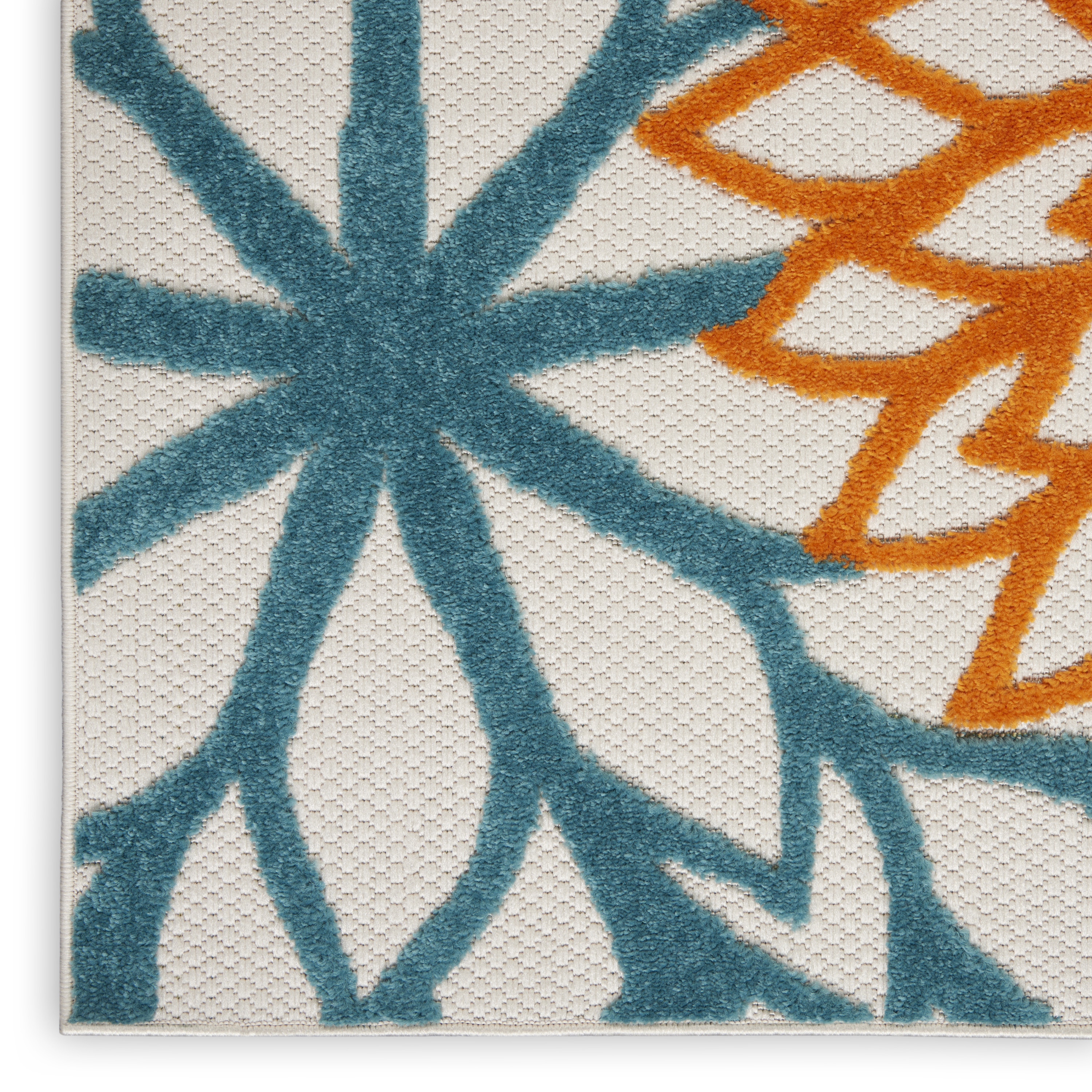 Nourison Aloha 7'10" x 10'6" Turquoise Multicolor Tropical Rug