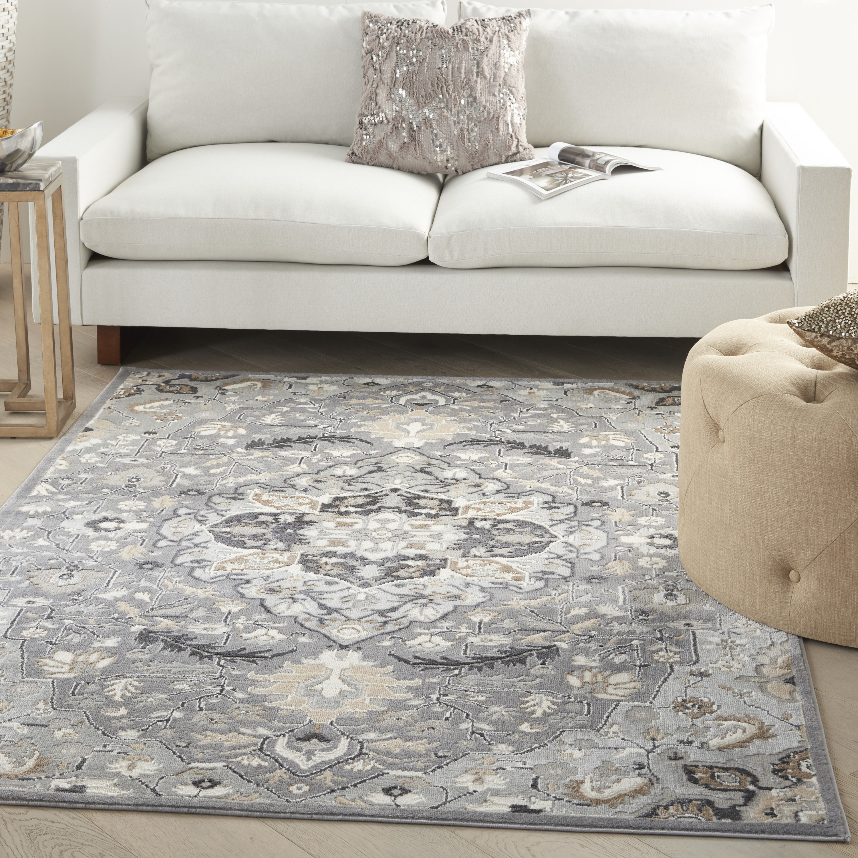 Nourison Elation 4' x 6' Grey Transitional Indoor Rug